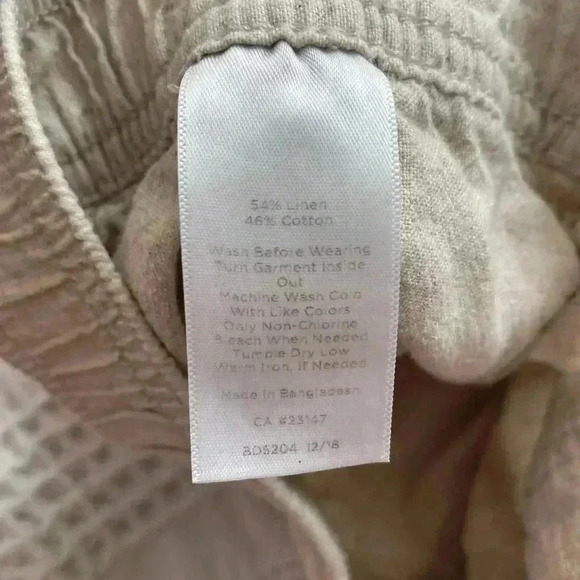 Talbots Cargo Linen Blend Pull On Cropped Capri Pants Women’s Size 10P Beige - Picture 7 of 9